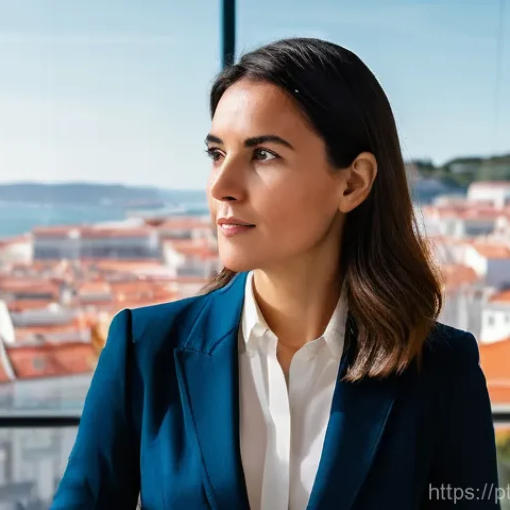 정보 시각화의 역사와 발전 과정 - **Prompt 1: Data Analyst in a Lisbon Office**
A confident Portuguese data analyst, a woman in he...